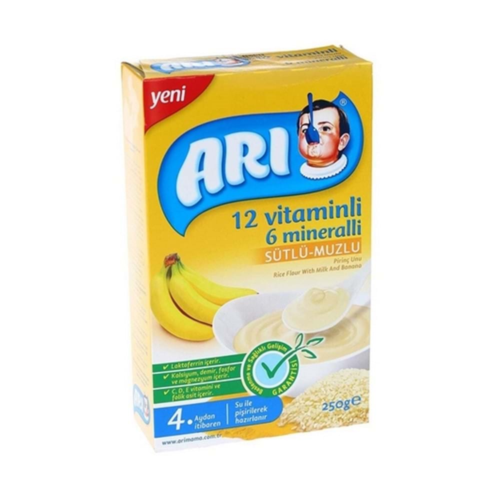 Arı 12 Vitaminli 6 Mineralli Sütlü Muzlu Pirinçli 250 Gr