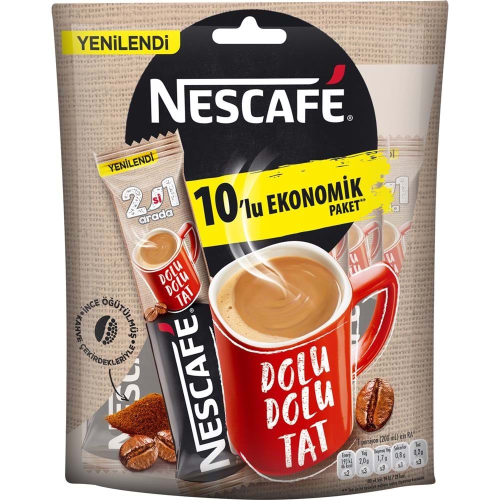 Nescafe 2Si1Arada Ekonomik Paket 10 Adet 100 Gr