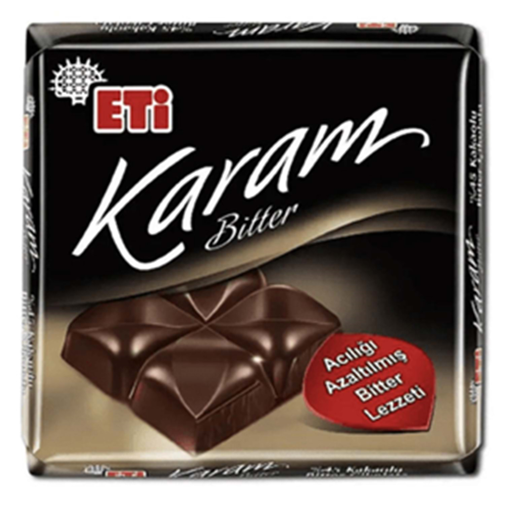 Eti Karam %45 Kakaolu Acısı Azaltılmış Kare Çikolata 60 Gr
