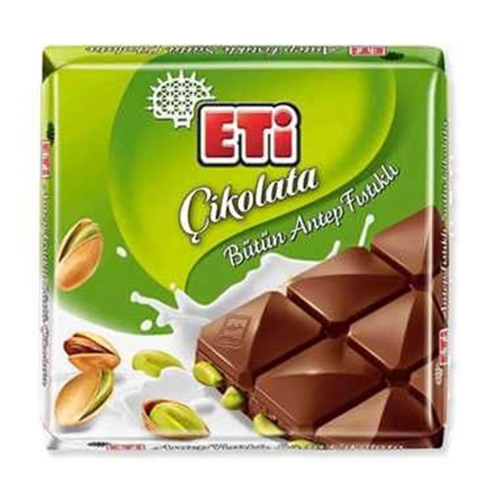 Eti Bütün Antep Fıstıklı Kare Çikolata 60 Gr