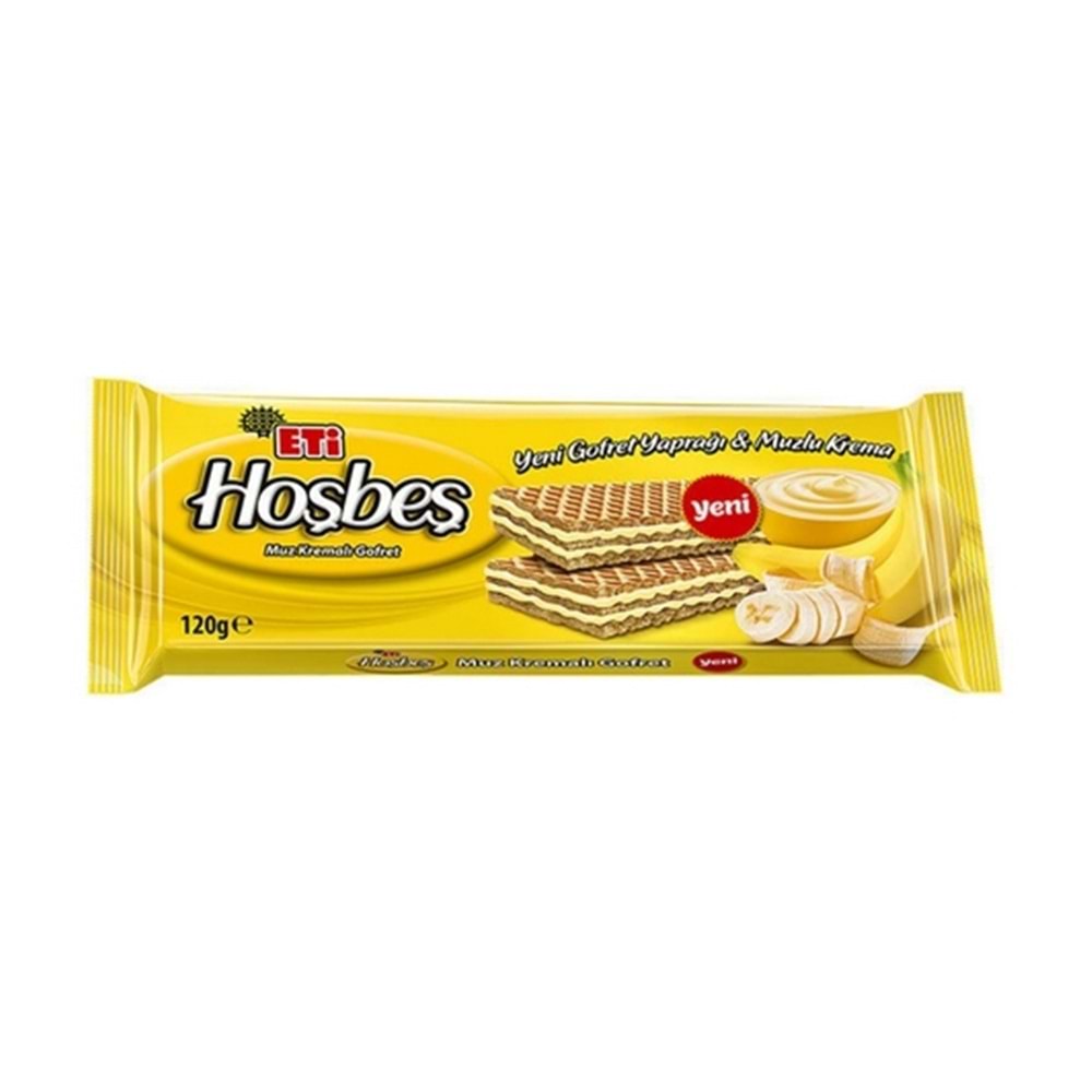 Eti Hoşbeş Muzlu Kremalı Gofret 120 Gr