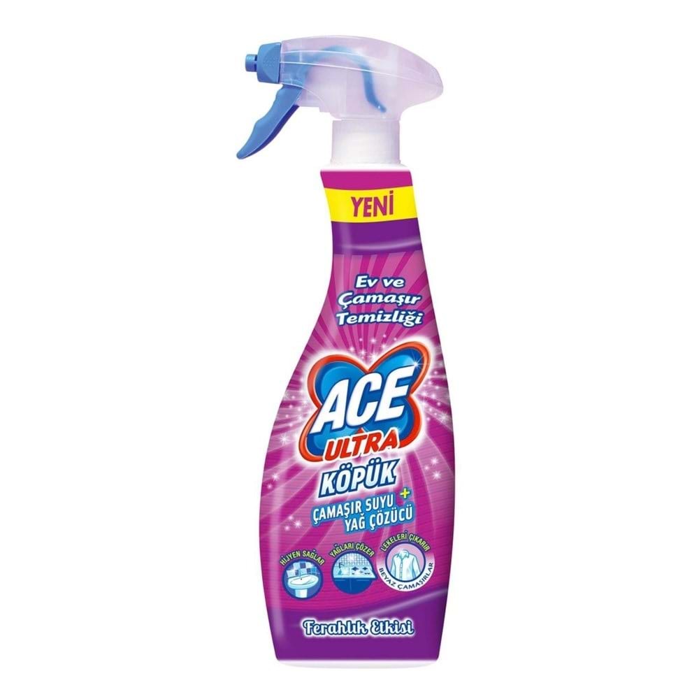 Ace Ultra Köpük Çamaşır Suyu + Yağ Çözücü Ferahlık Etkisi 700 Ml