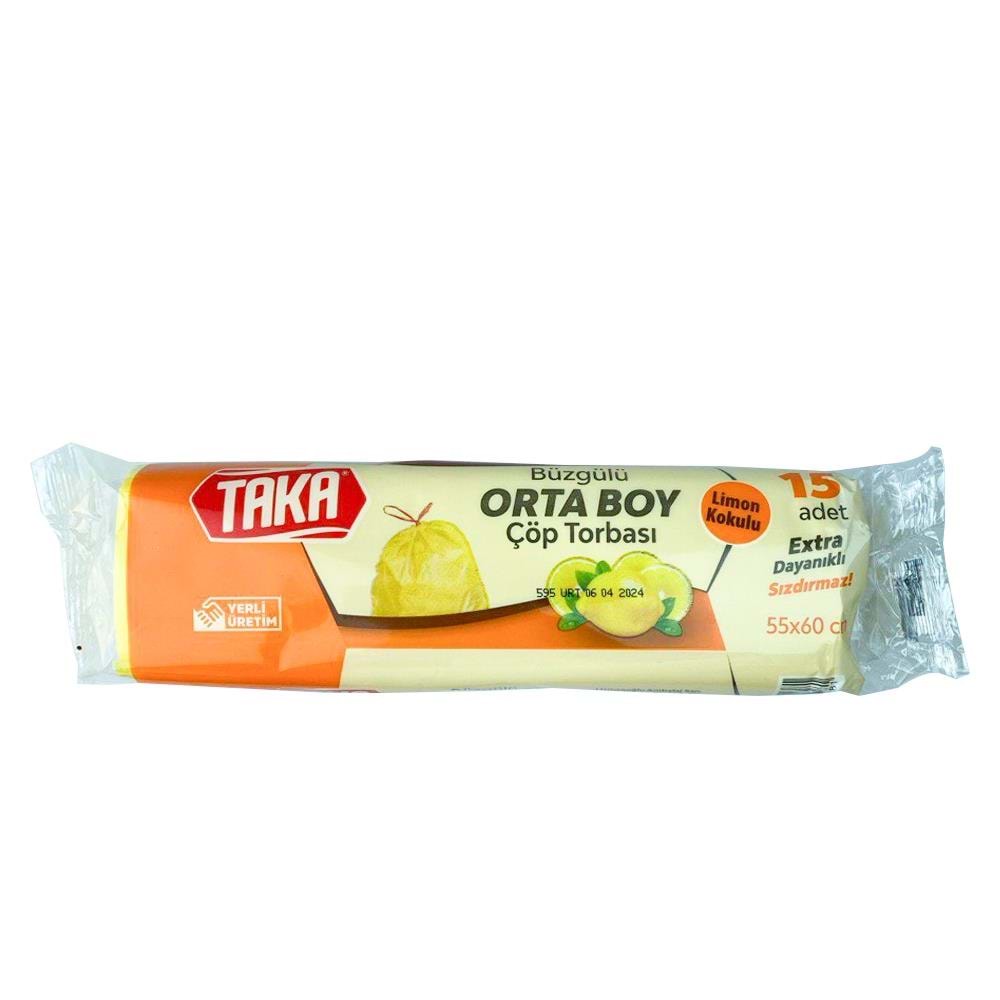 Taka Çöp Torbası Orta Boy Limonlu 55X60 15 Li