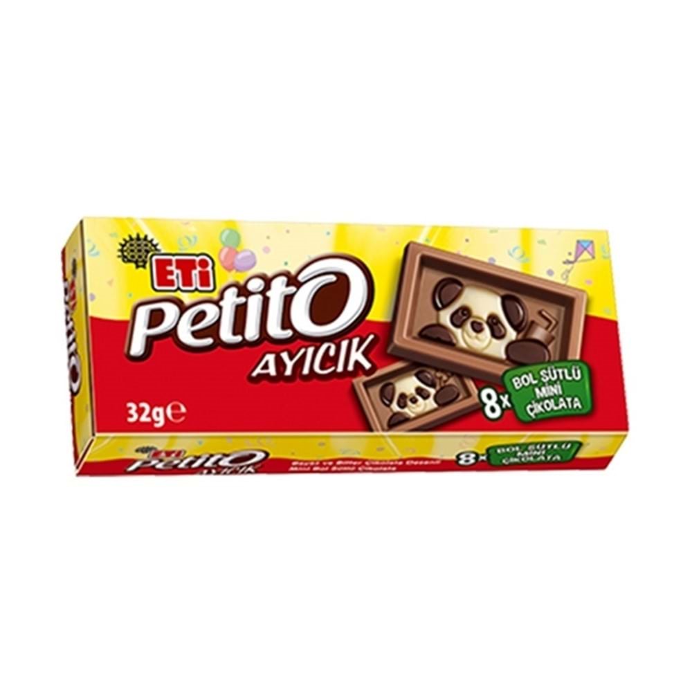 Eti Petito Ayıcık Mini Sütlü Çikolata 8 Li 32 Gr