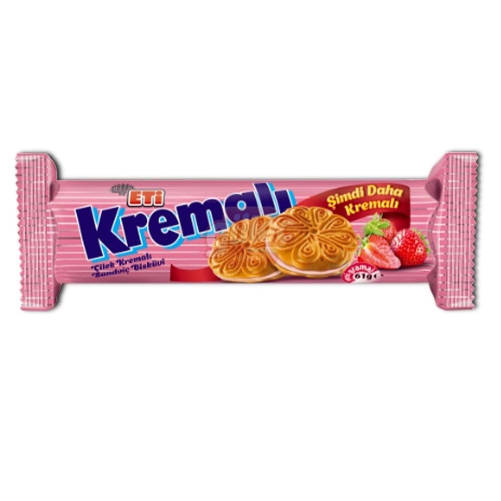 Eti Çilek Kremalı Çilekli Bisküvi 61 Gr