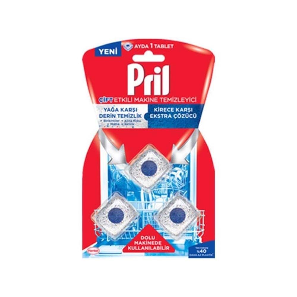 Pril Makine Temizleyici Çift Etki 3X19 Gr