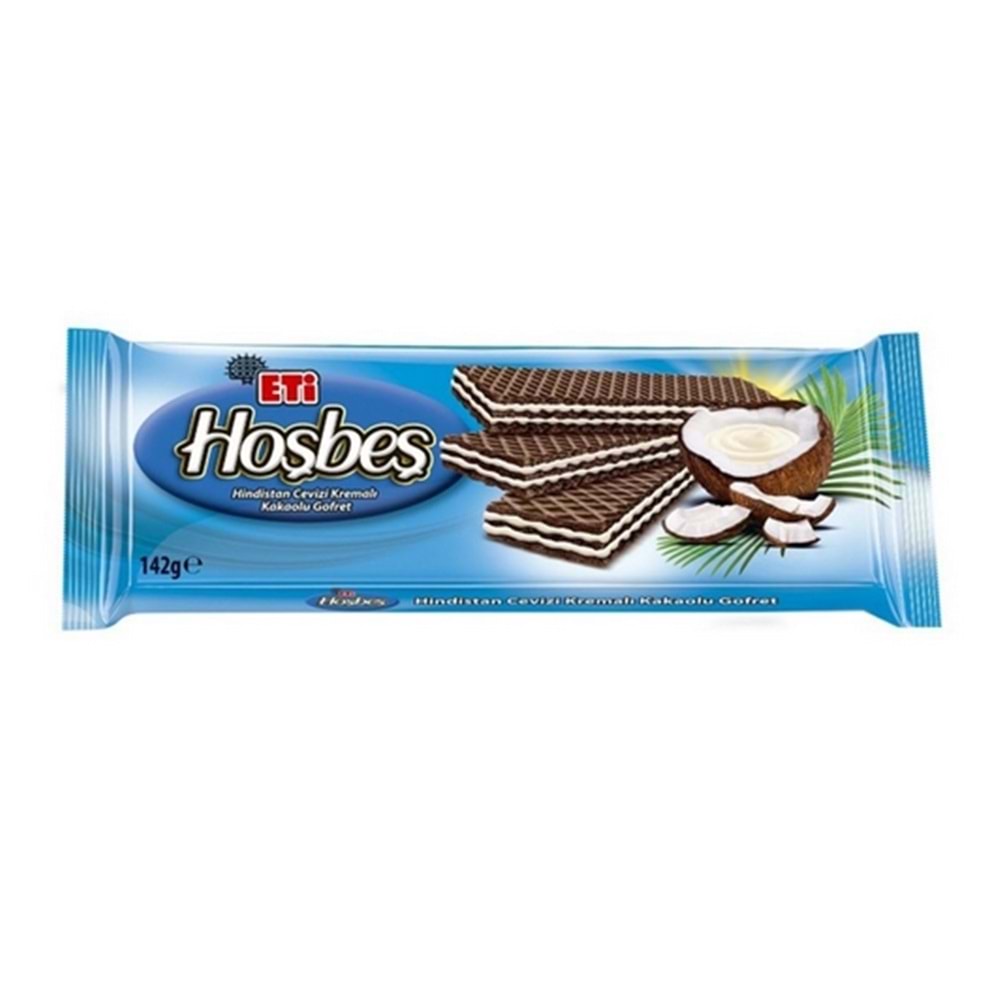 Eti Hoşbeş Hindistan Cevizi Kremalı Kakaolu Gofret 142 Gr