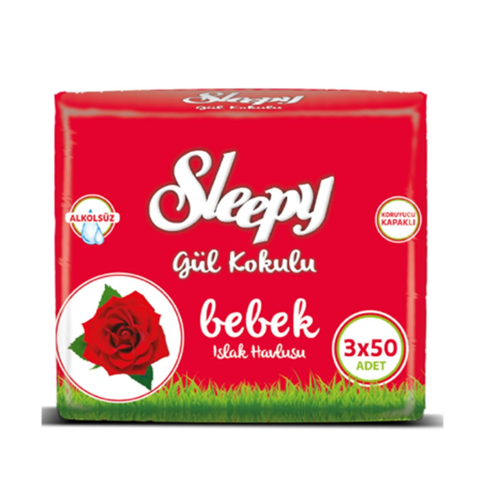 Sleepy Islak Havlu Gül 3X50 Li