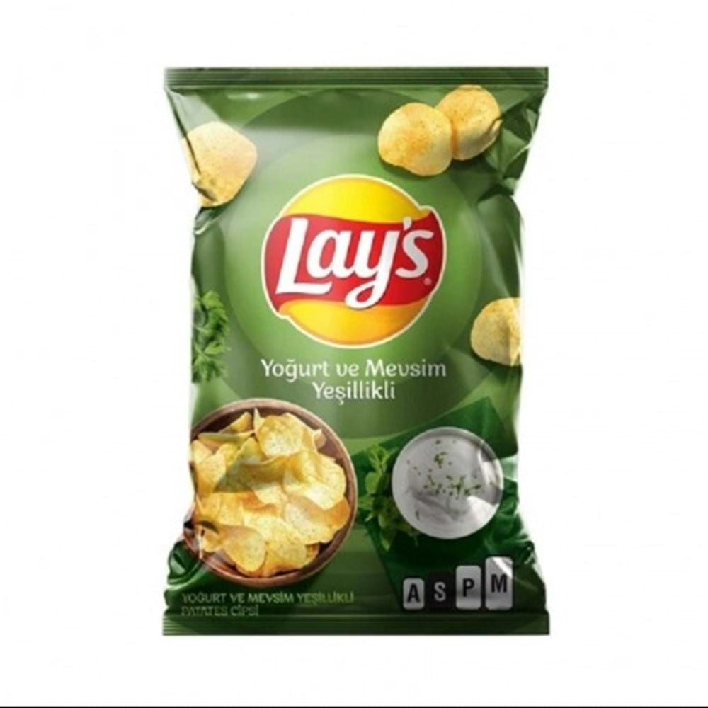 Lays Yoğurt Mevsim Yeşillikleri Patates Cipsi 95 Gr