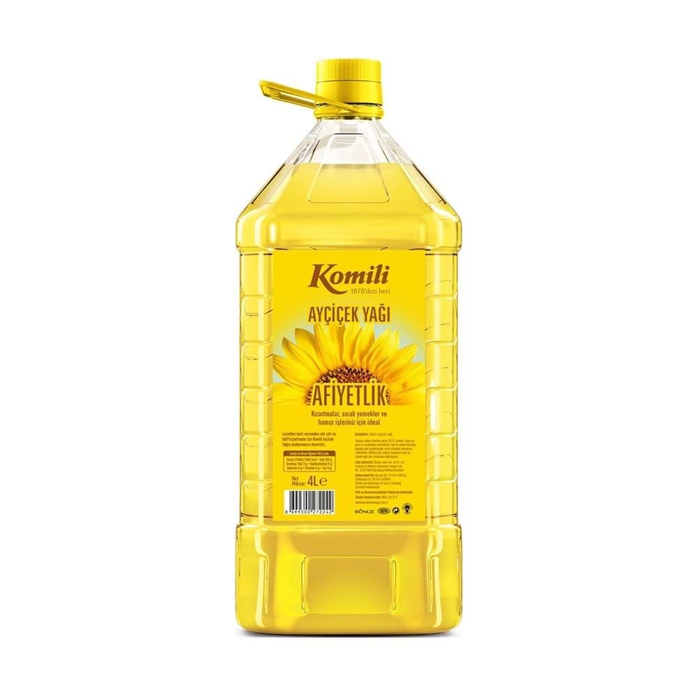 Komili Ayçiçek Yağı Kare Kubbeli 4 Lt Pet
