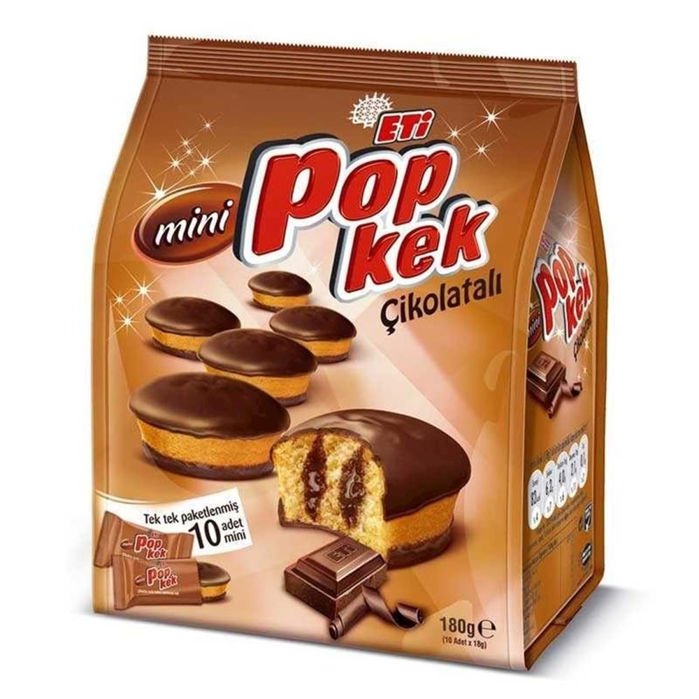 Eti Popkek Mini Kakaolu Dolgulu Kek 10 Lu Paket 180 Gr