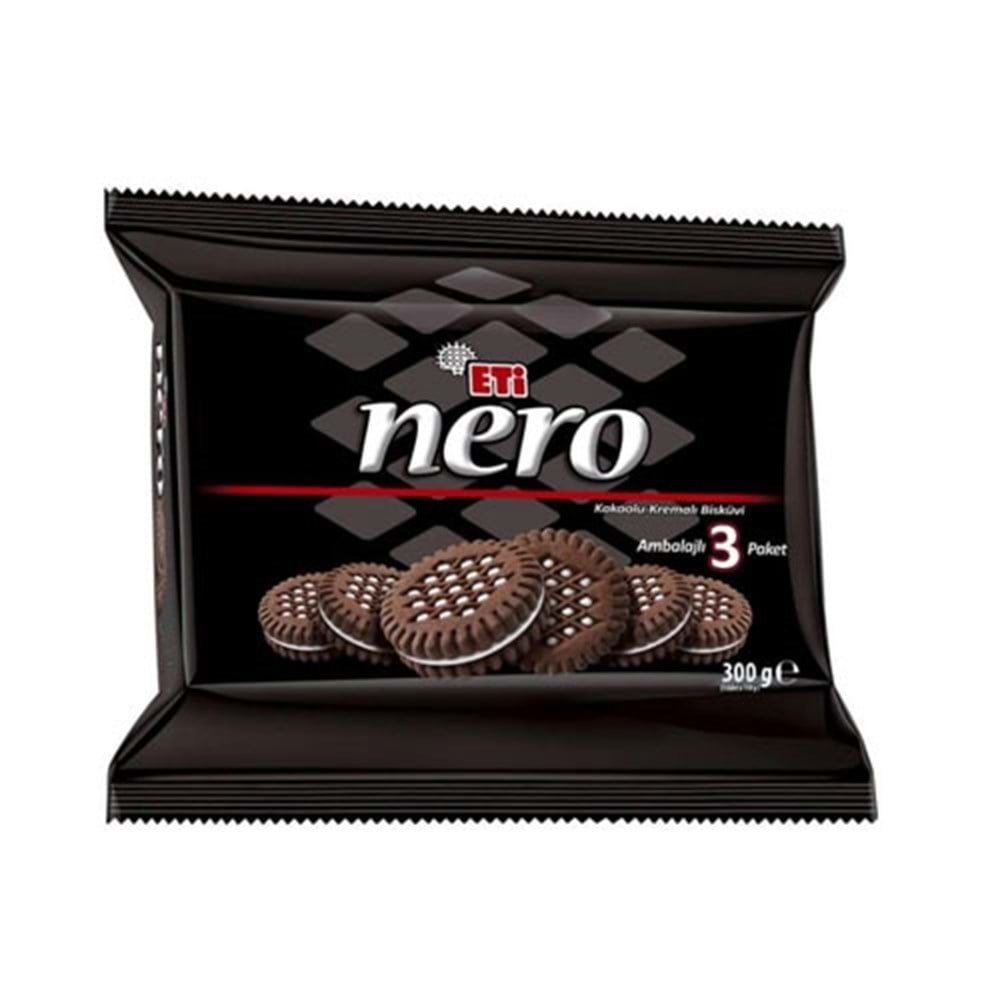 Eti Nero Kakaolu Kremalı Bisküvi 3 Lü Paket 300 Gr