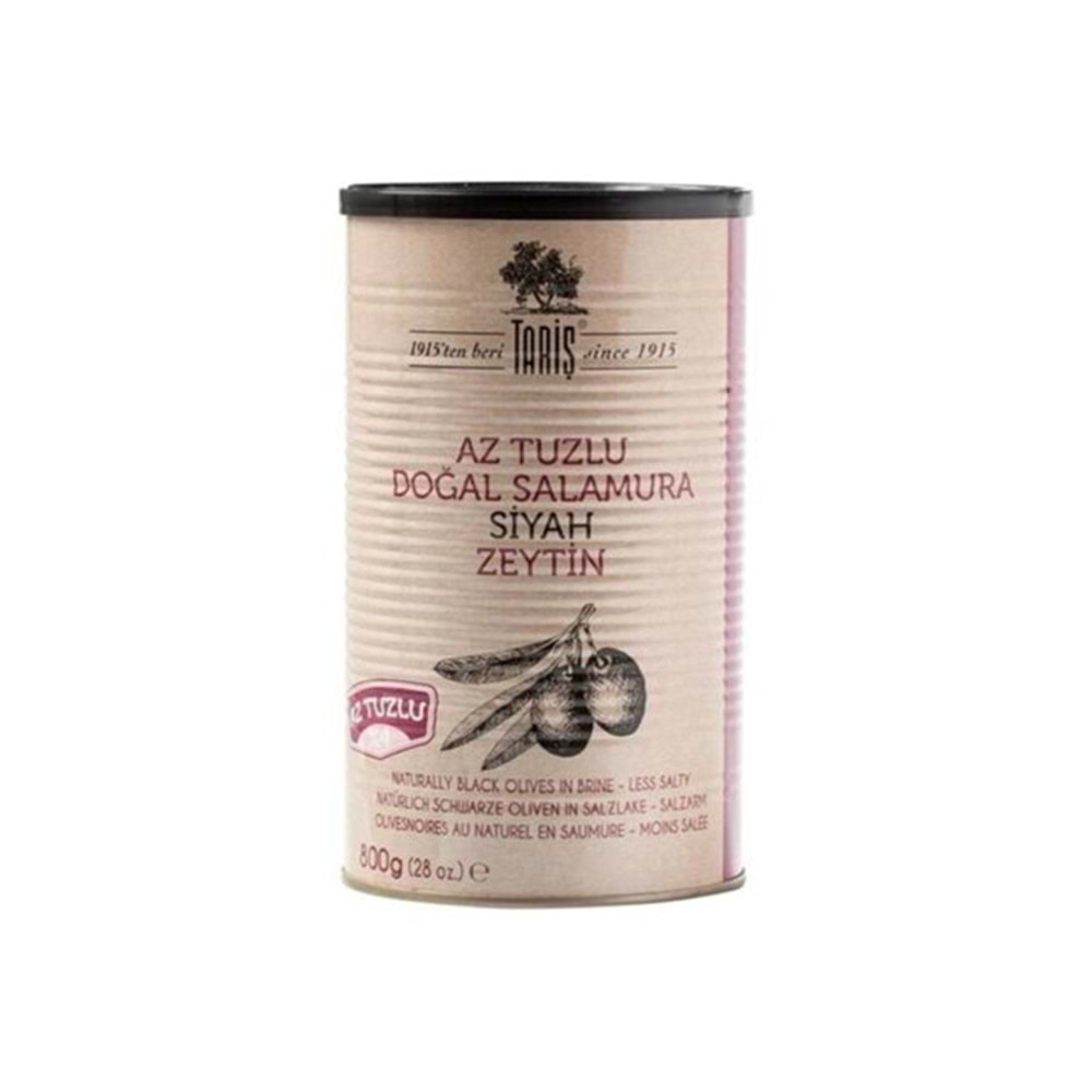 Tariş Doğal Salaura Siyah Zeytin Az Tuzlu 800 Gr