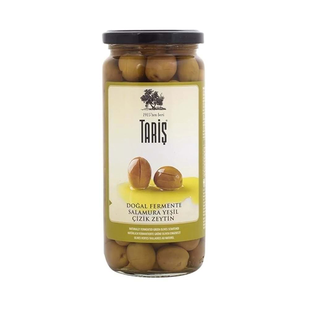 Tariş Yeşil Zeytin Çizik Doğal Salamura 485 Gr