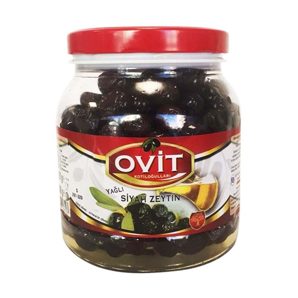 Ovit Yağlı Siyah Zeytin 900 Gr Mega