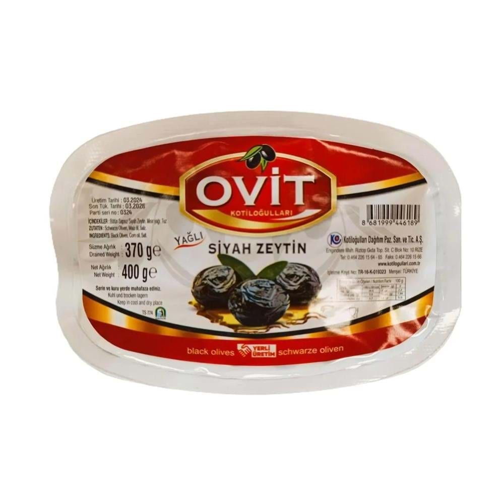 Ovit Yağlı Siyah Zeytin 400 Gr Vakumlu