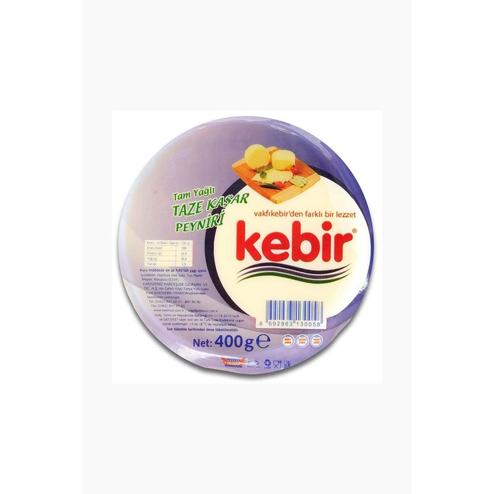 Kebir Yuvarlak Kaşar Peynir 400 Gr