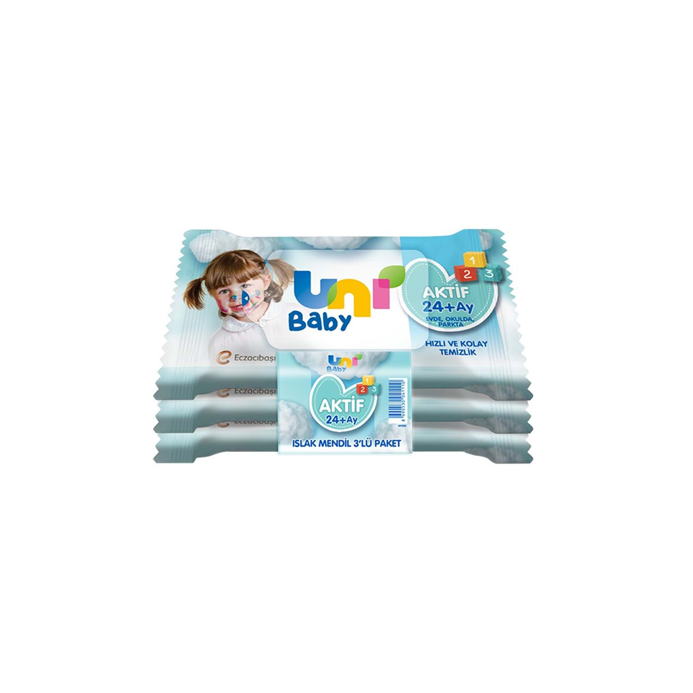 Uni Baby Aktif Cep Mendili 3Lü 15 Yaprak