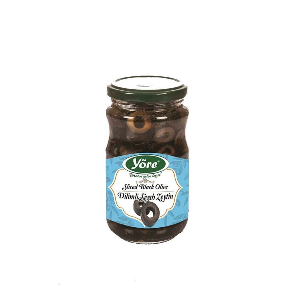 Yöre Dilimli Siyah Zeytin Cam 350 Gr