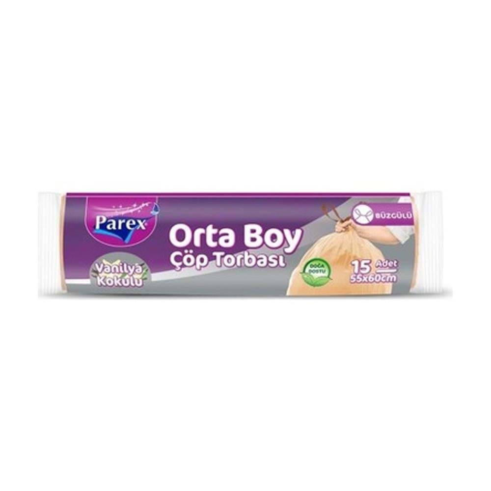 Parex Çöp Torbası Büzgülü Orta Vanilya Kokulu 55X60 10 Lu