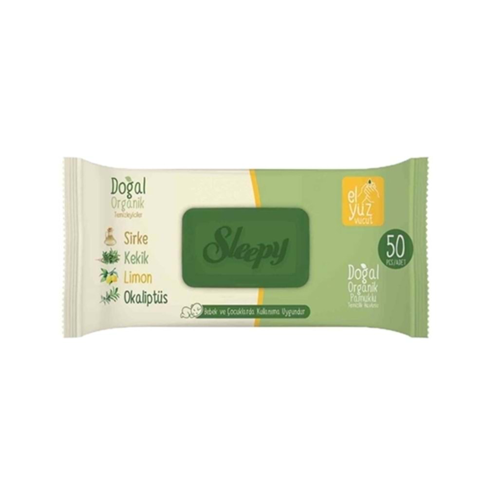 Sleepy Doğal Organik Pamuklu Temizlik Havlusu 50 Li