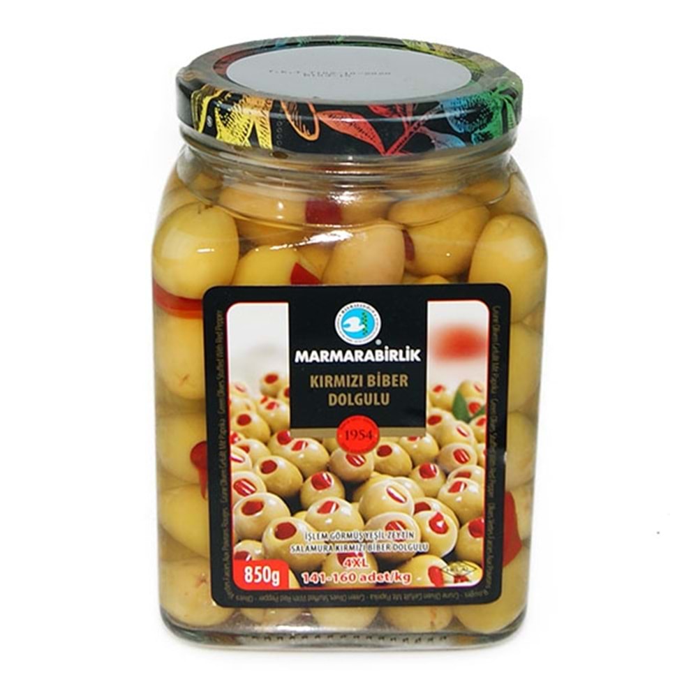 Marmarabirlik Yeşil Zeytin Biber Dolgulu Salamura 850 Gr