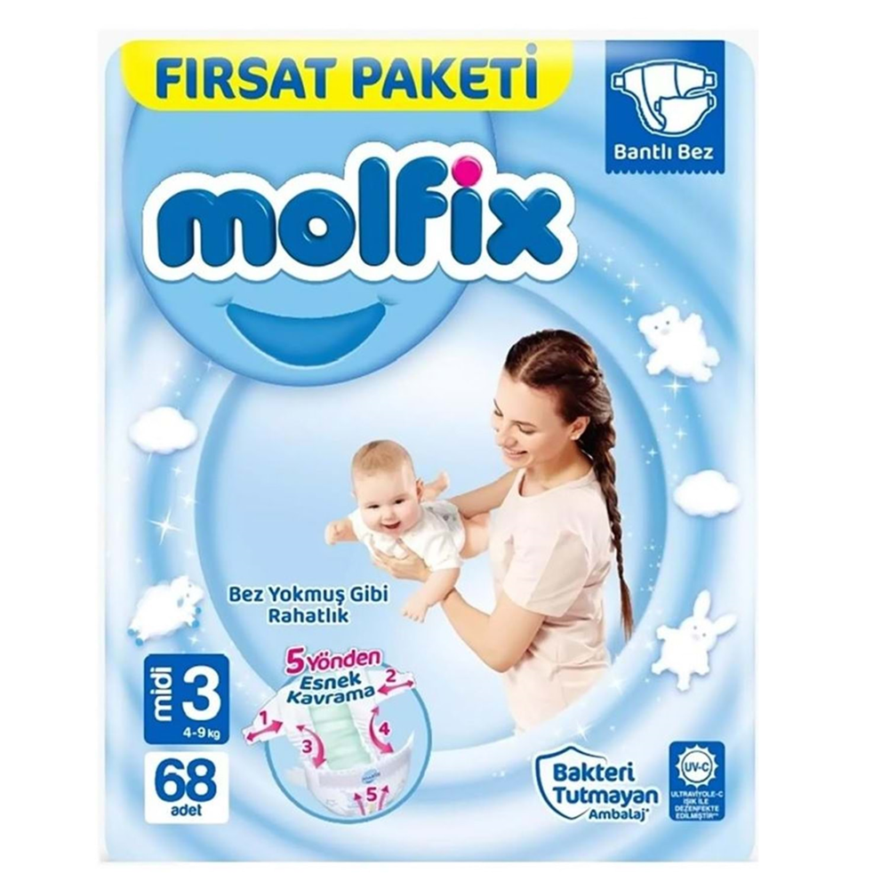 Molfix Fırsat No:3 Midi 68 Li Çocuk Bezi