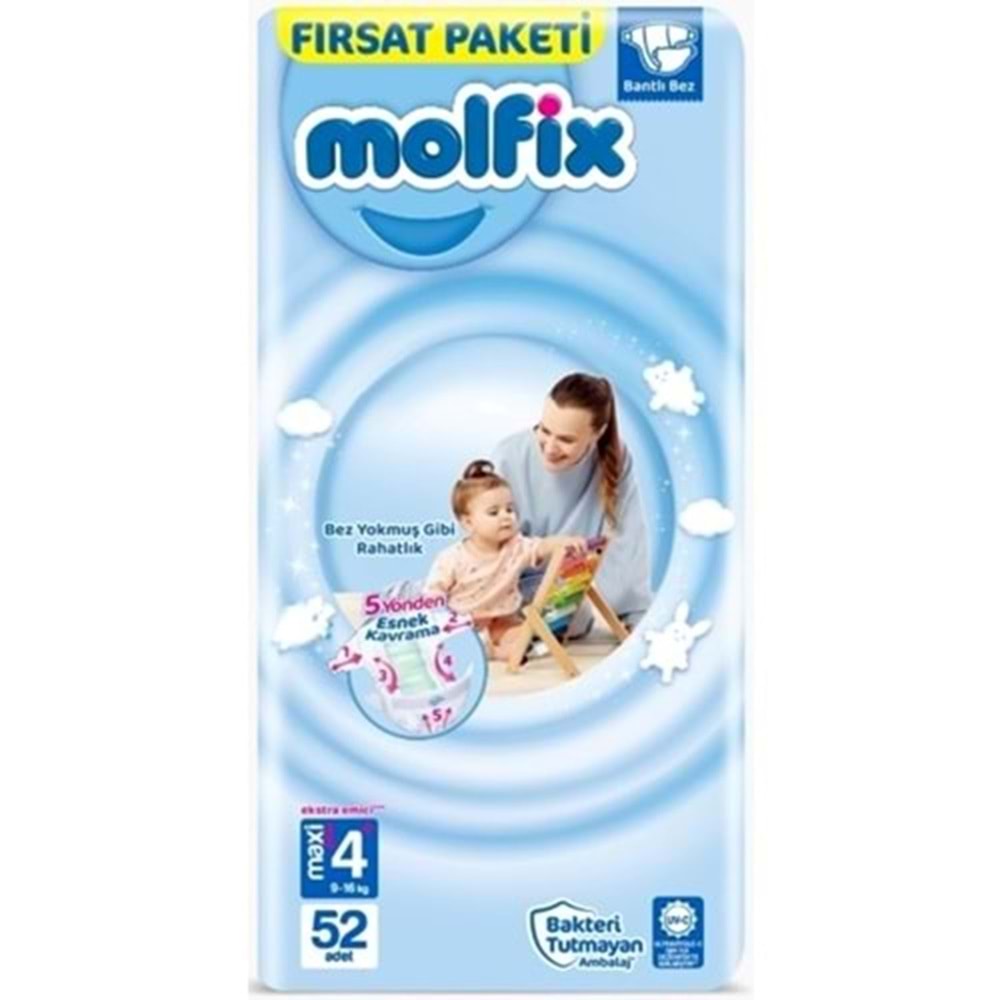 Molfix Fırsat No:4 + Maxi Plus 52 Li Çocuk Bezi