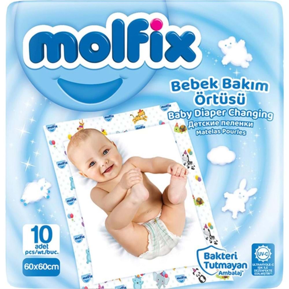 Molfix Bebek Bakım Örtüsü 60X60 Cm 10 Adet
