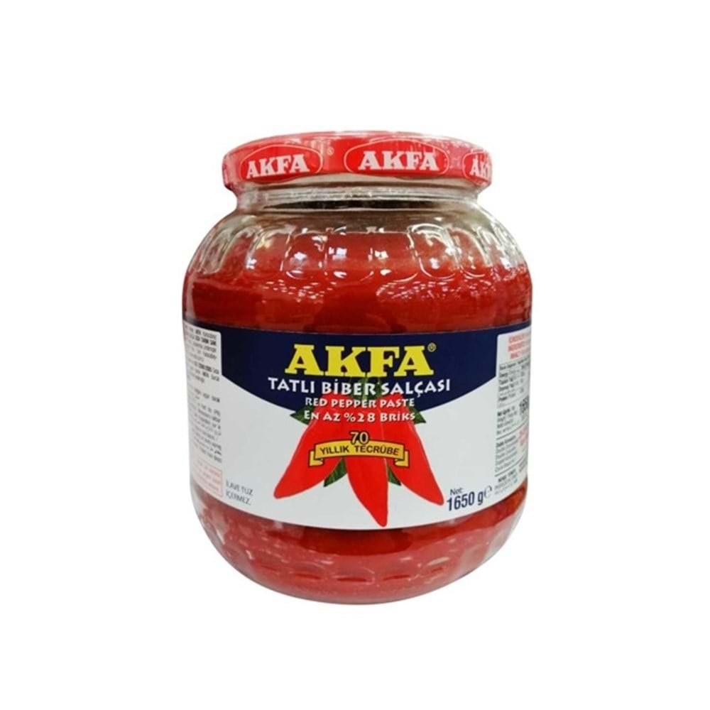 Akfa Biber Salçası Tatlı 1650 Gr Cam