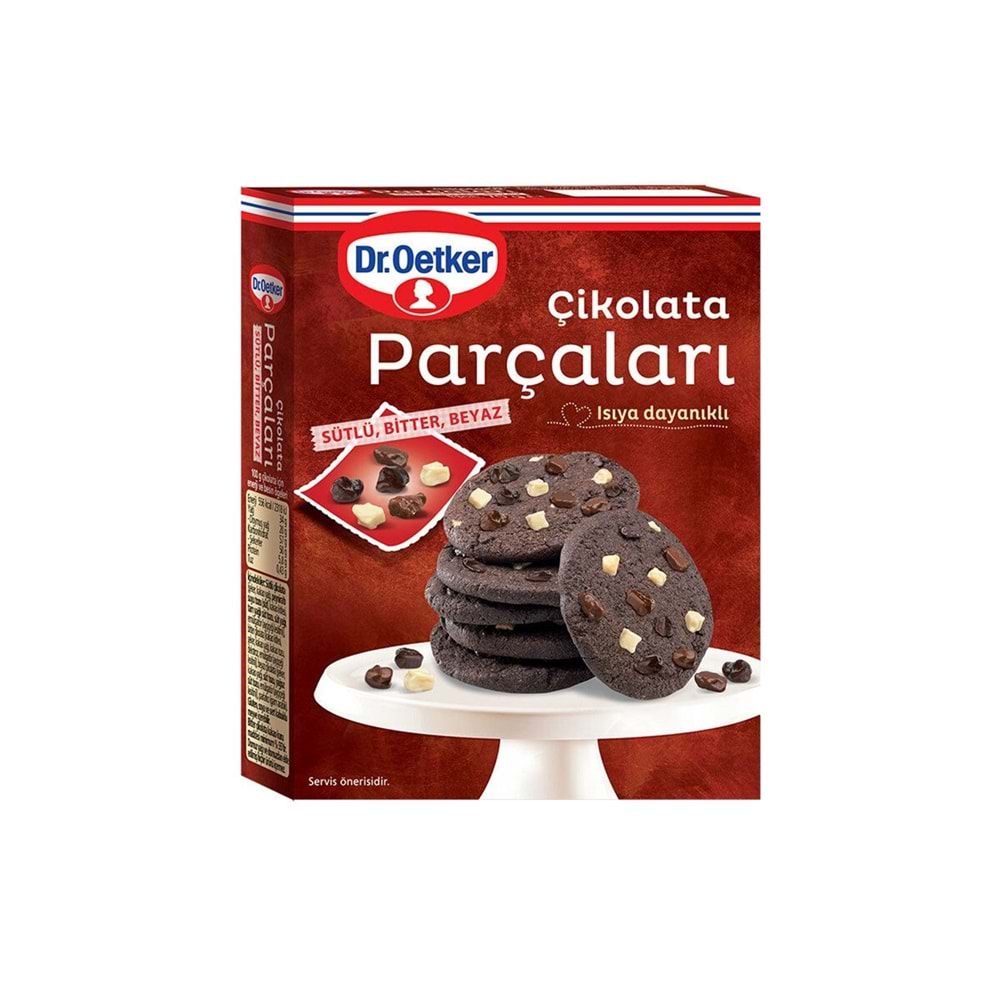 Dr. Oetker Çikolata Parçaları Sütlü Bitter Beyaz 70 Gr