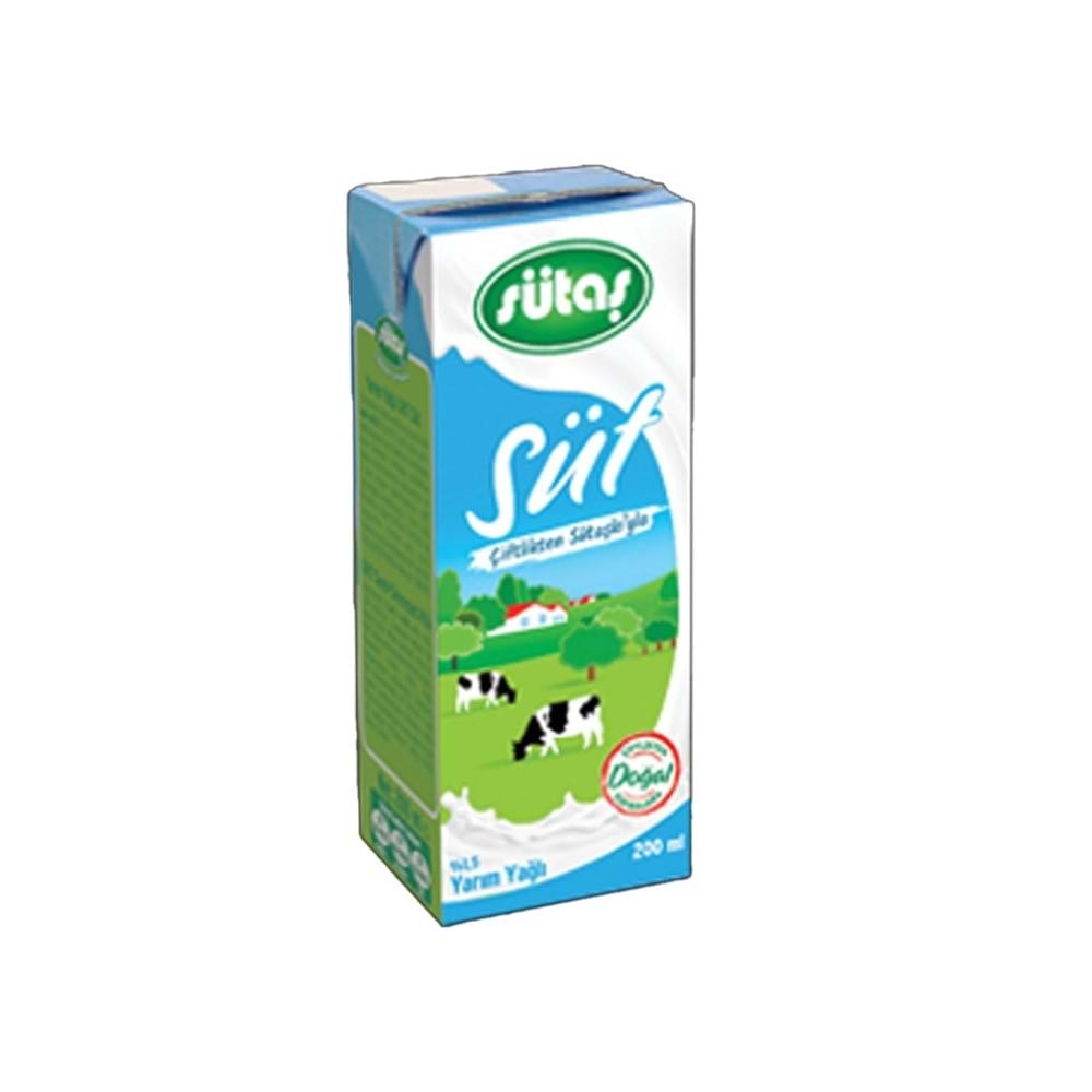 Sütaş Yarım Yağlı Süt 200 Ml
