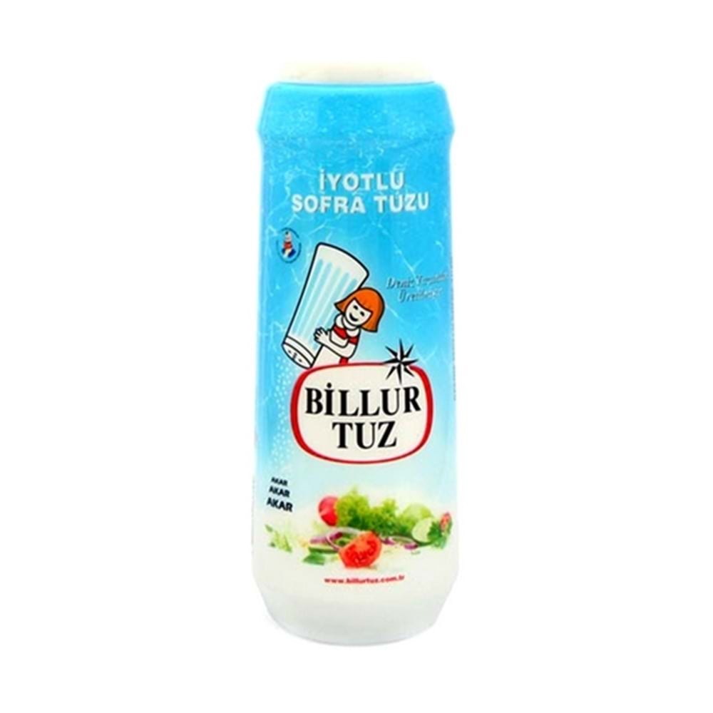 Billur Tuz İyotlu 500 Gr Plastik Tuzluklu