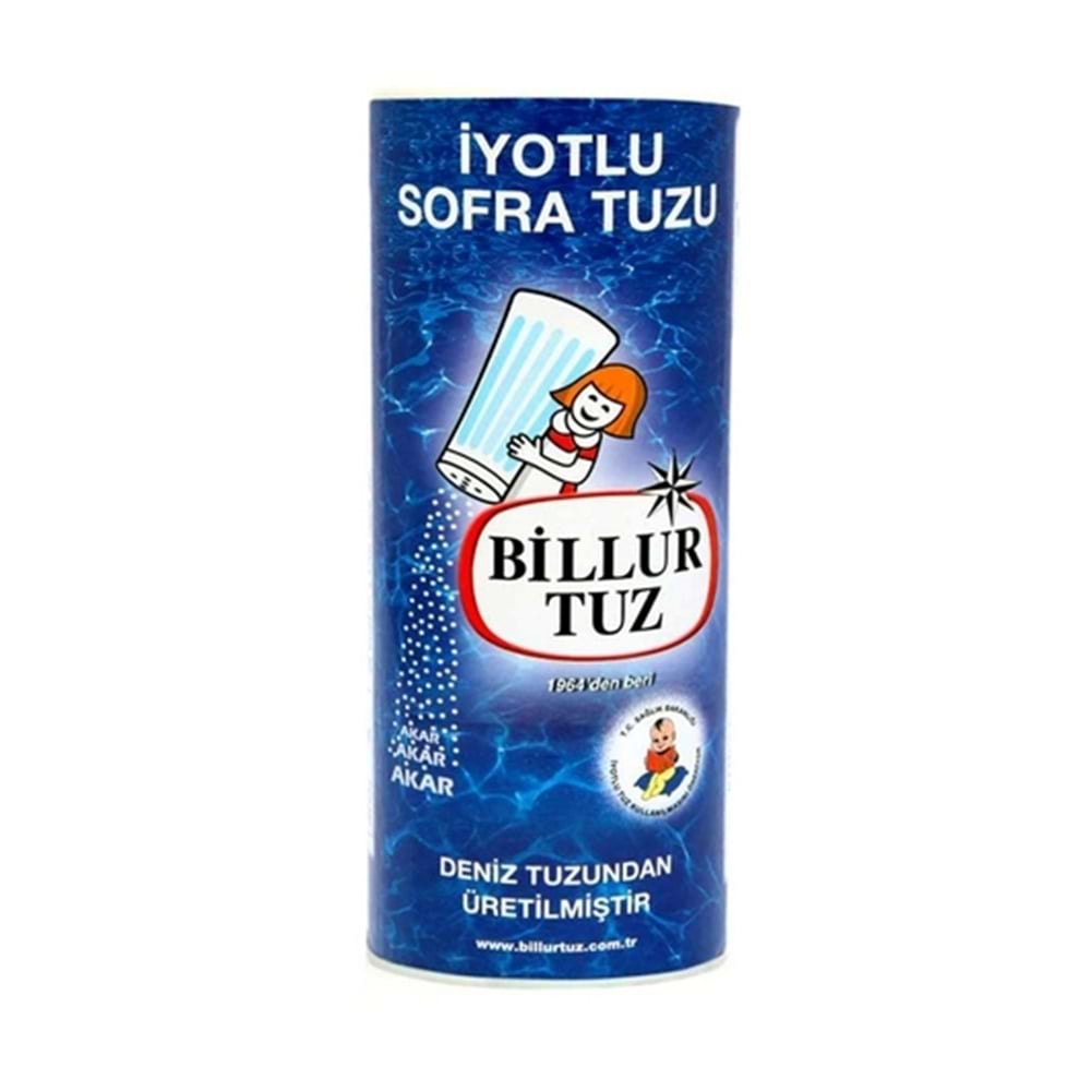 Billur Tuz İyotlu Tuzluklu Kutu 125 Gr