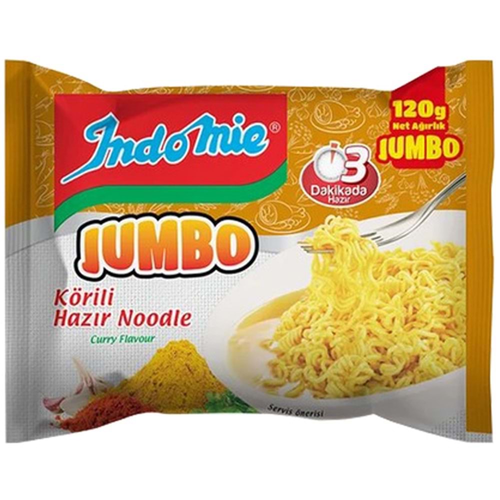 İndomie Jumbo Köri Çeşnili Noodle 120 Gr