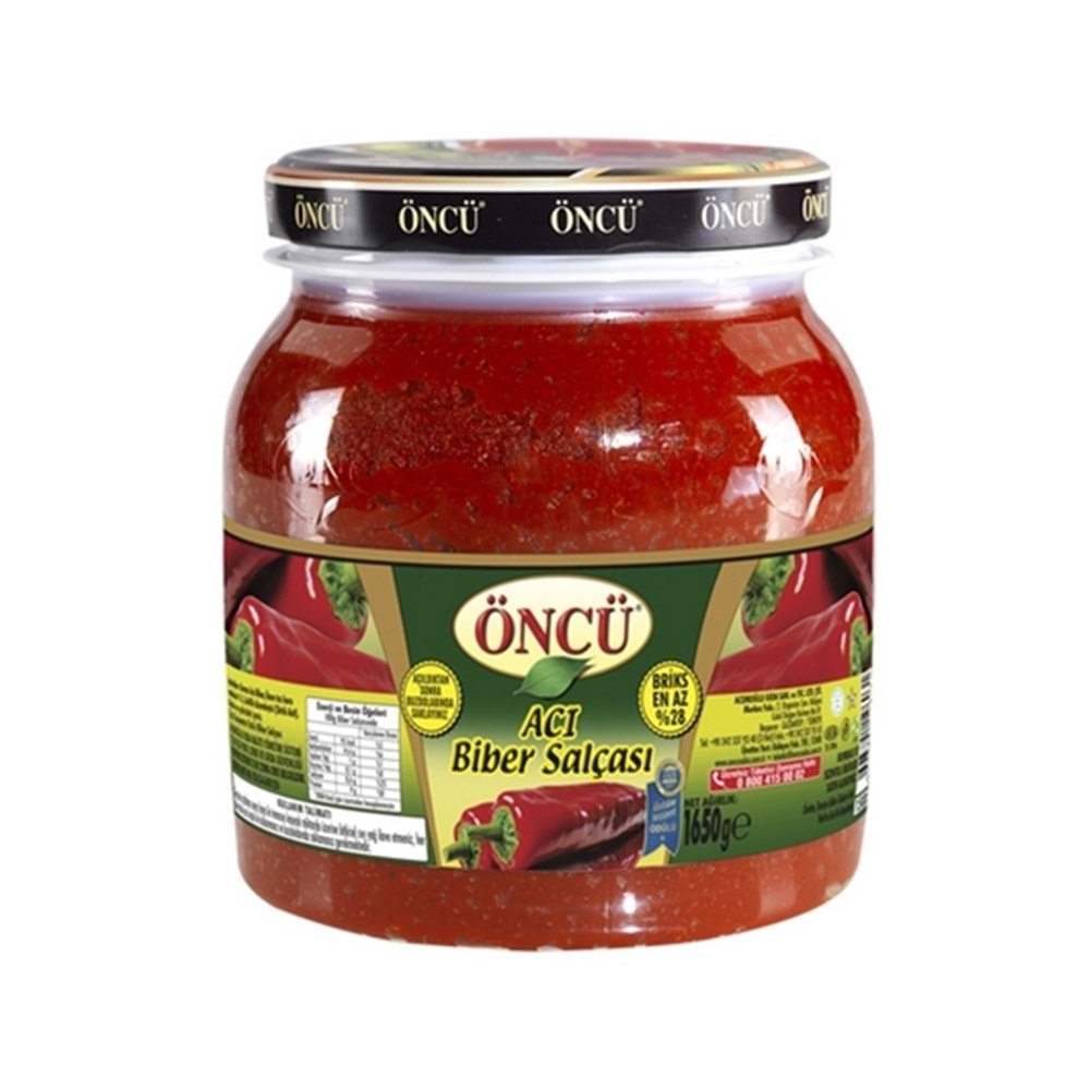 Öncü Ev Tipi Acı Biber Salçası 1650 Gr Pet