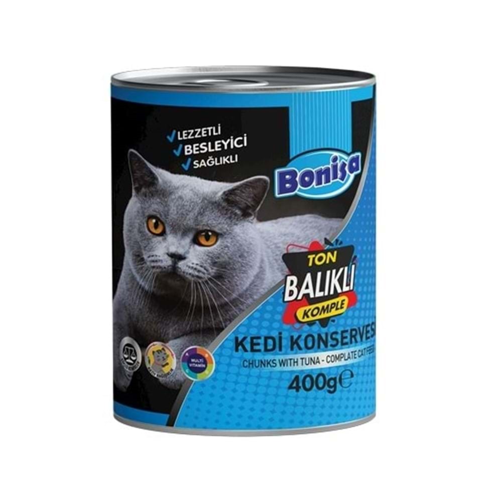 Bonisa Parça Ton Balıklı Kedi Islak Konserve Yem 400 Gr
