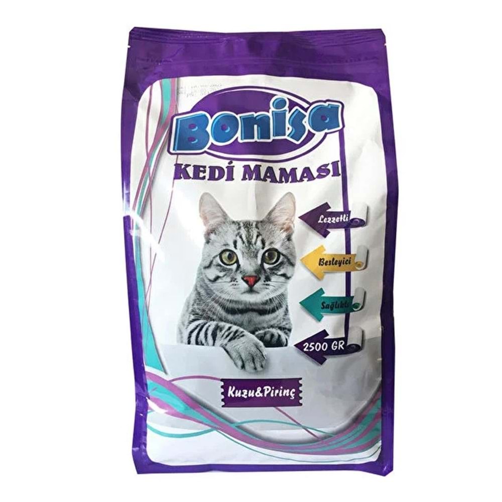 Bonisa Kuzu Pirinçli Kedi Yemi 2.5 Kg