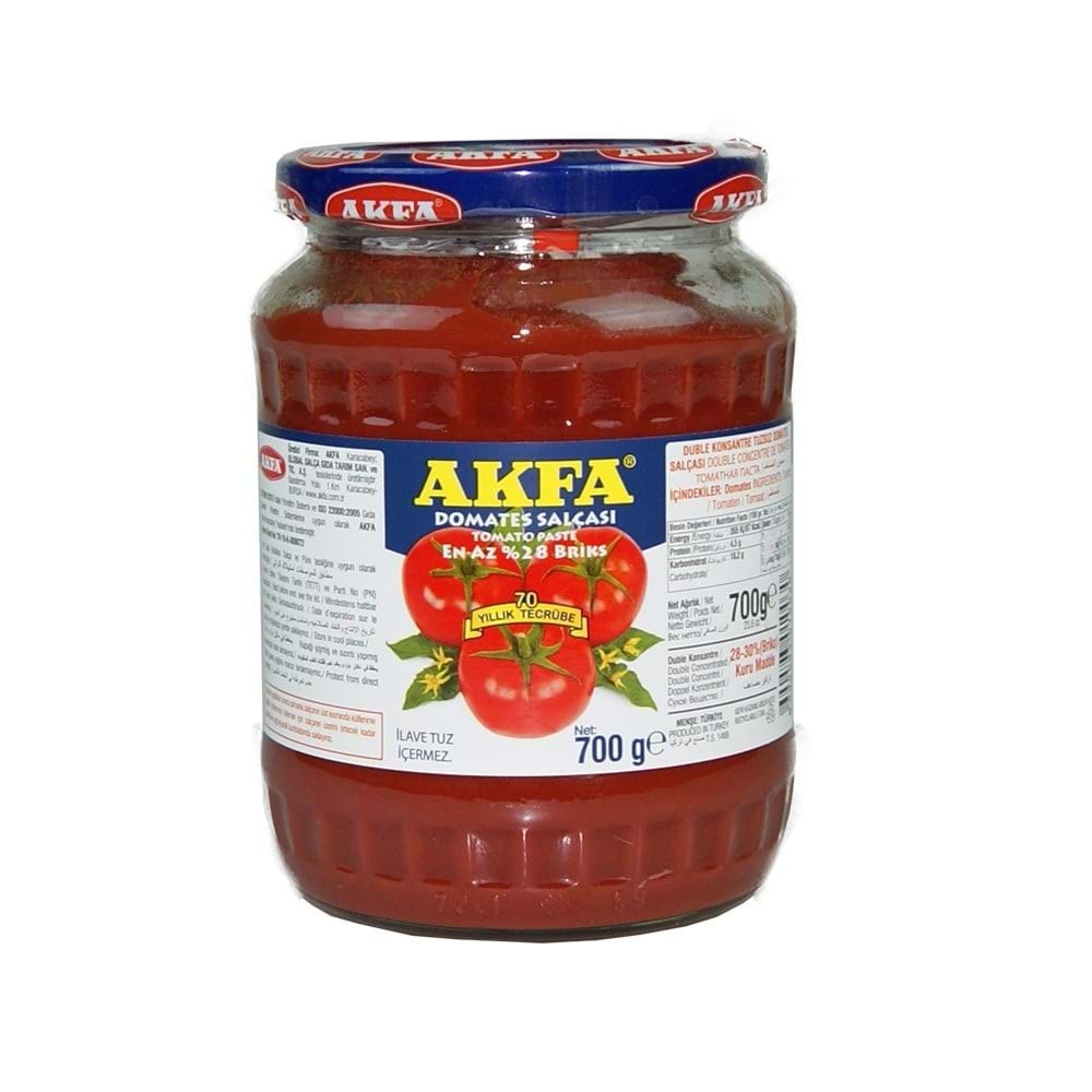 Akfa Domates Salçası Normal 700 Gr Cam
