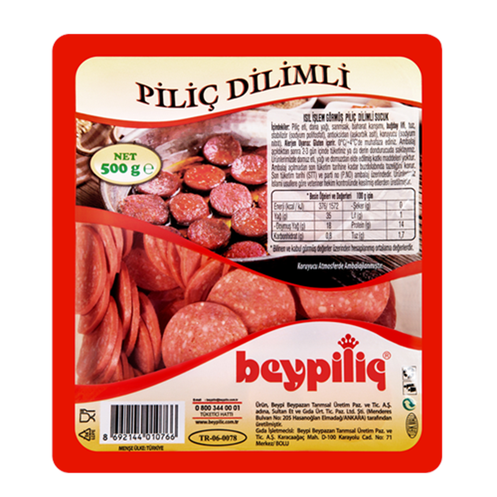 Beypiliç Piliç Dilimli Sucuk 500 Gr