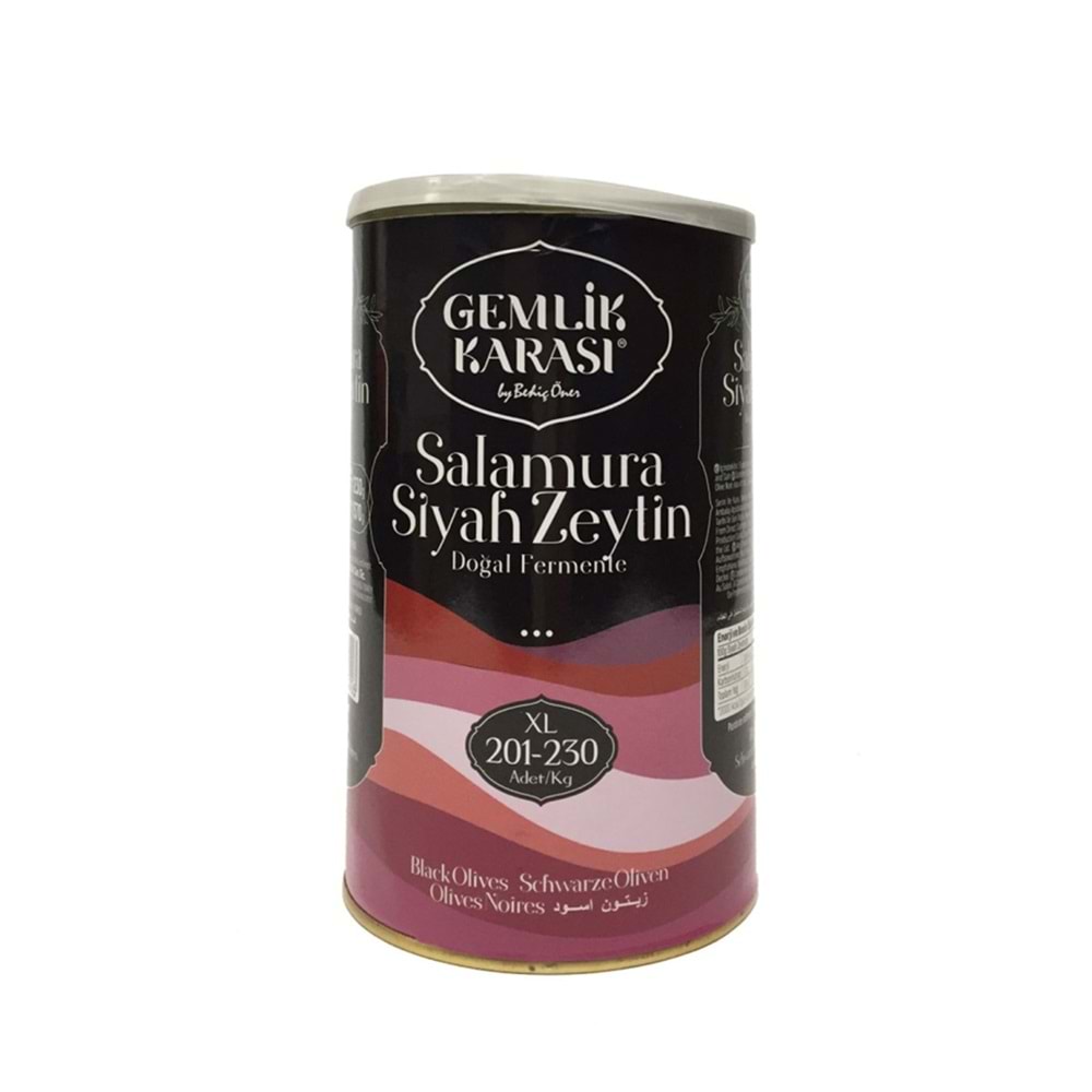 Gemlik Karası Salamura Siyah Zeytin 800 Gr Xl 201-230