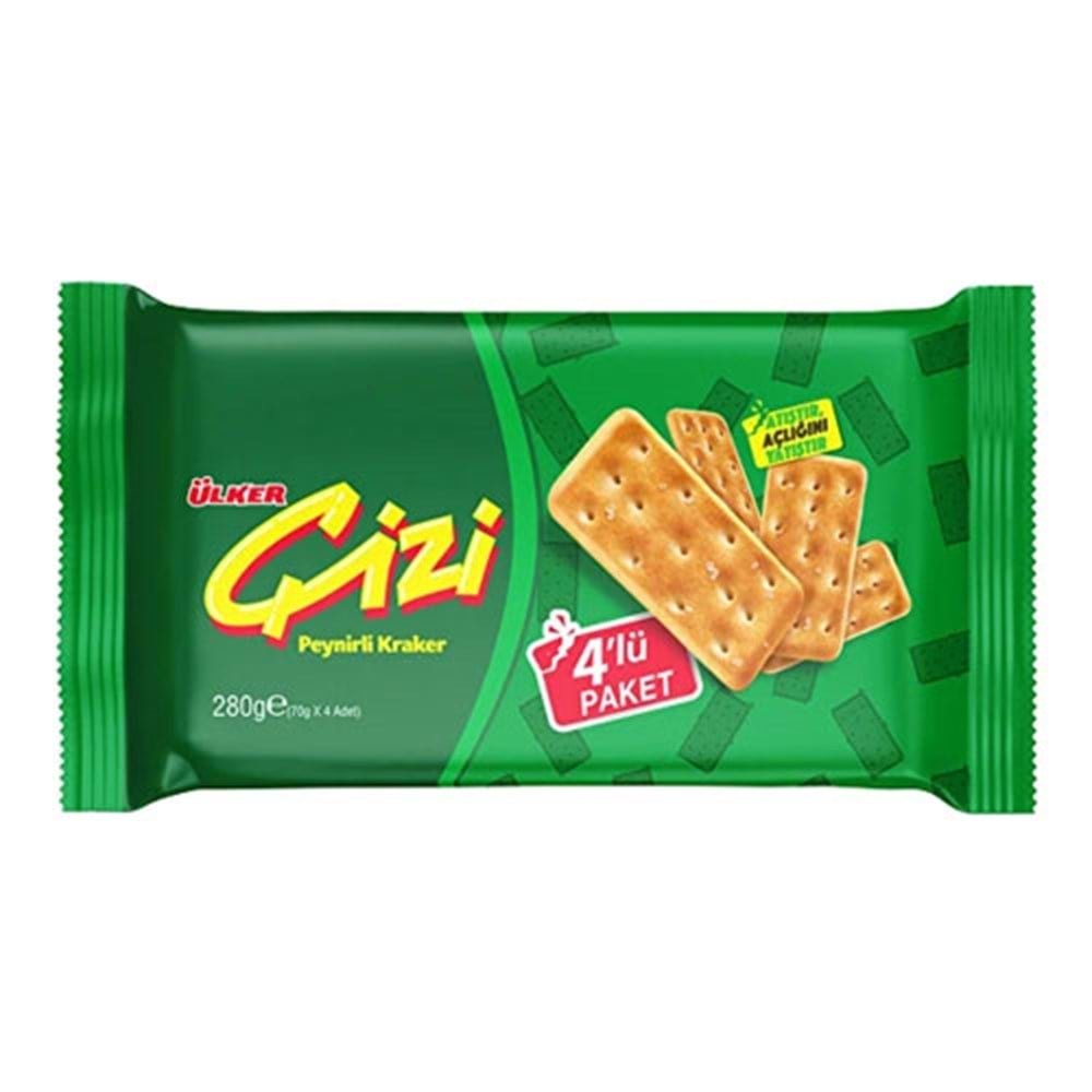 Ülker Çizi Kraker Bisküvi Peynirli 4 Lü Paket 280 Gr