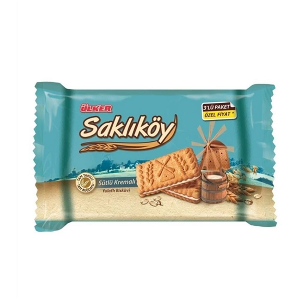 Ülker Saklıköy Sütlü Kremalı Yulaflı Bisküvi 3 Lü Paket 264 Gr