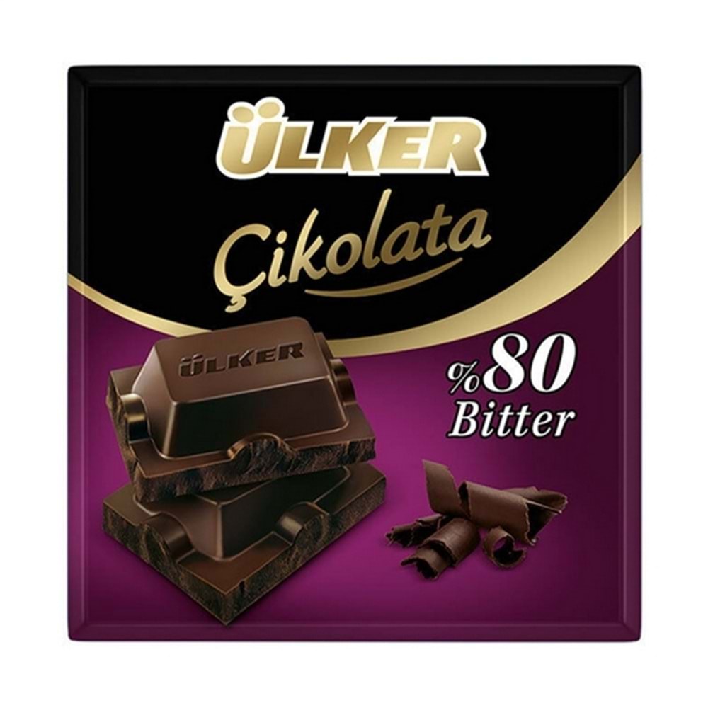 Ülker Kare Çikolata Bitter %80 60 Gr