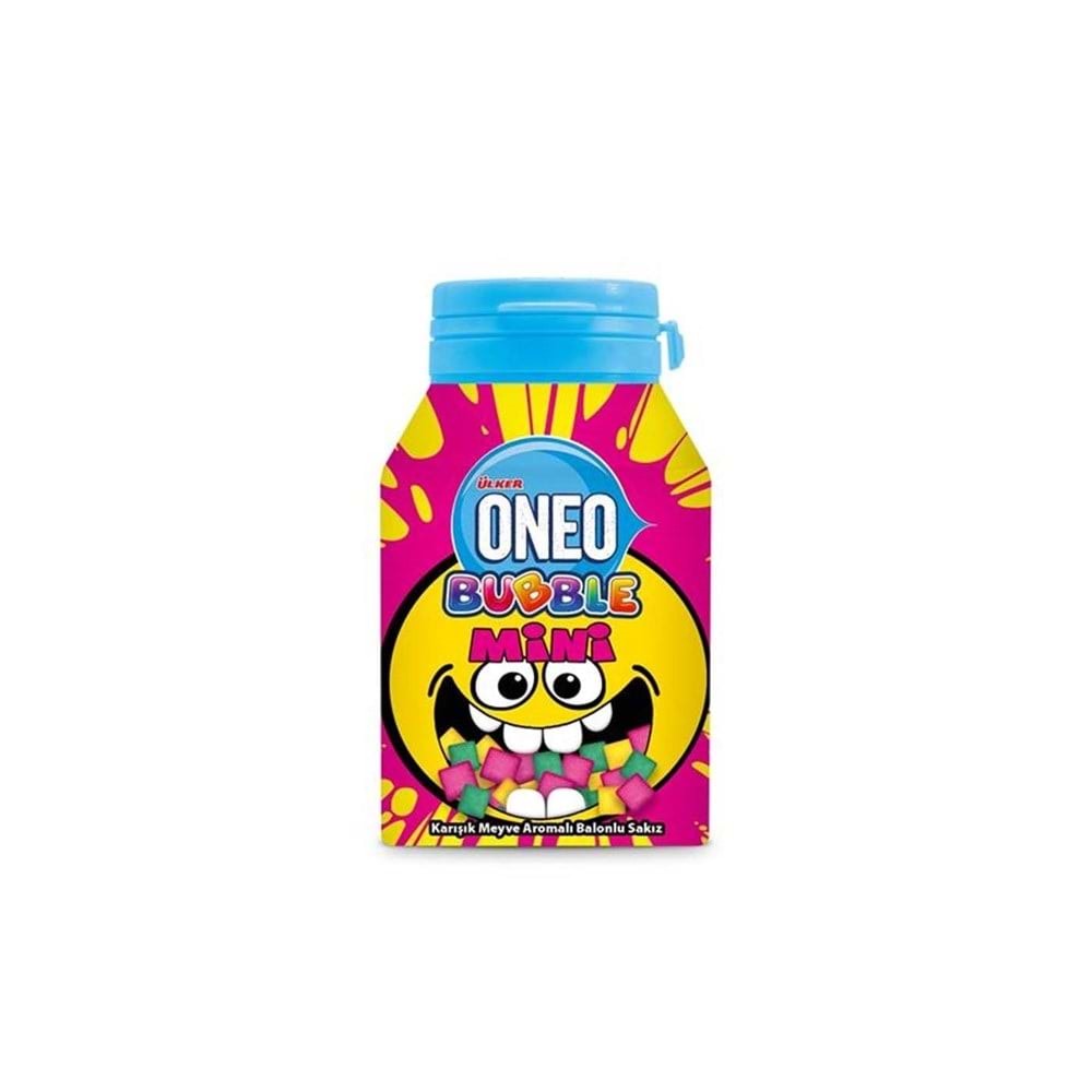 Ülker Oneo Bubble Dev Çilekli Muzlu Drajeli Sakız 76 Gr Şişe