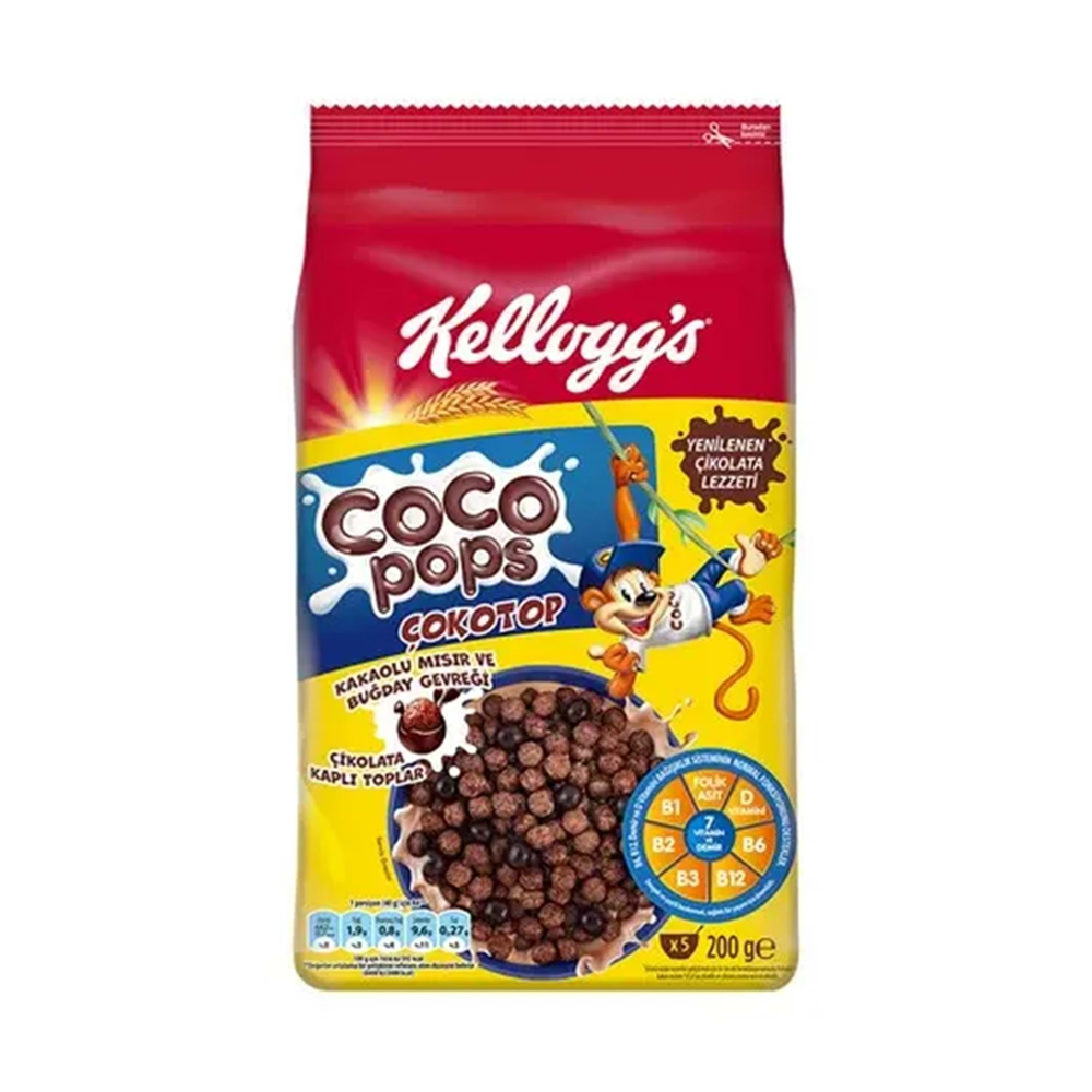 Kelloggs Coco Pops Çokotop Çikolatalı Buğday Ve Mısır Gevreği 200 Gr