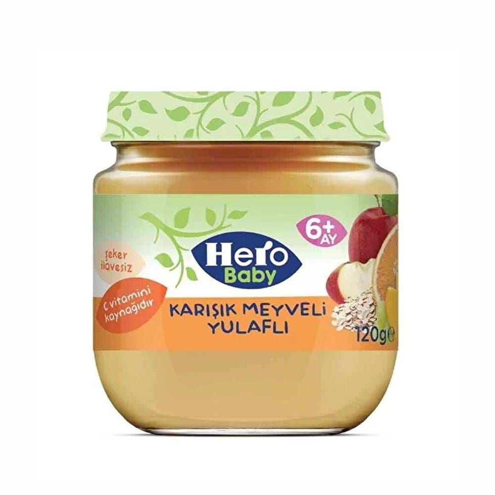 Hero Baby Kavanoz Karışık Meyveli Yulaflı 120 Gr