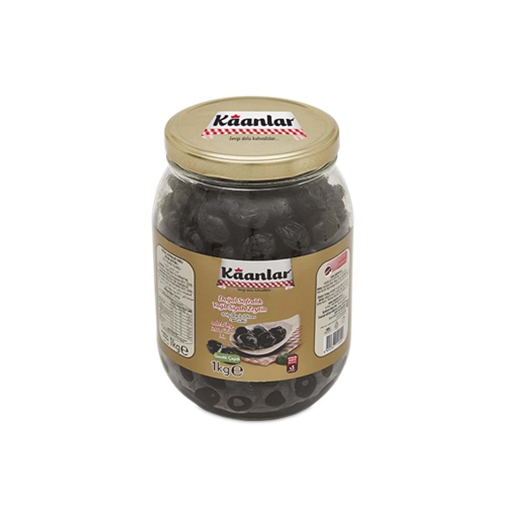 Kaanlar Sofralık Doğal Salamura Yağlı Siyah Zeytin 1 Kg