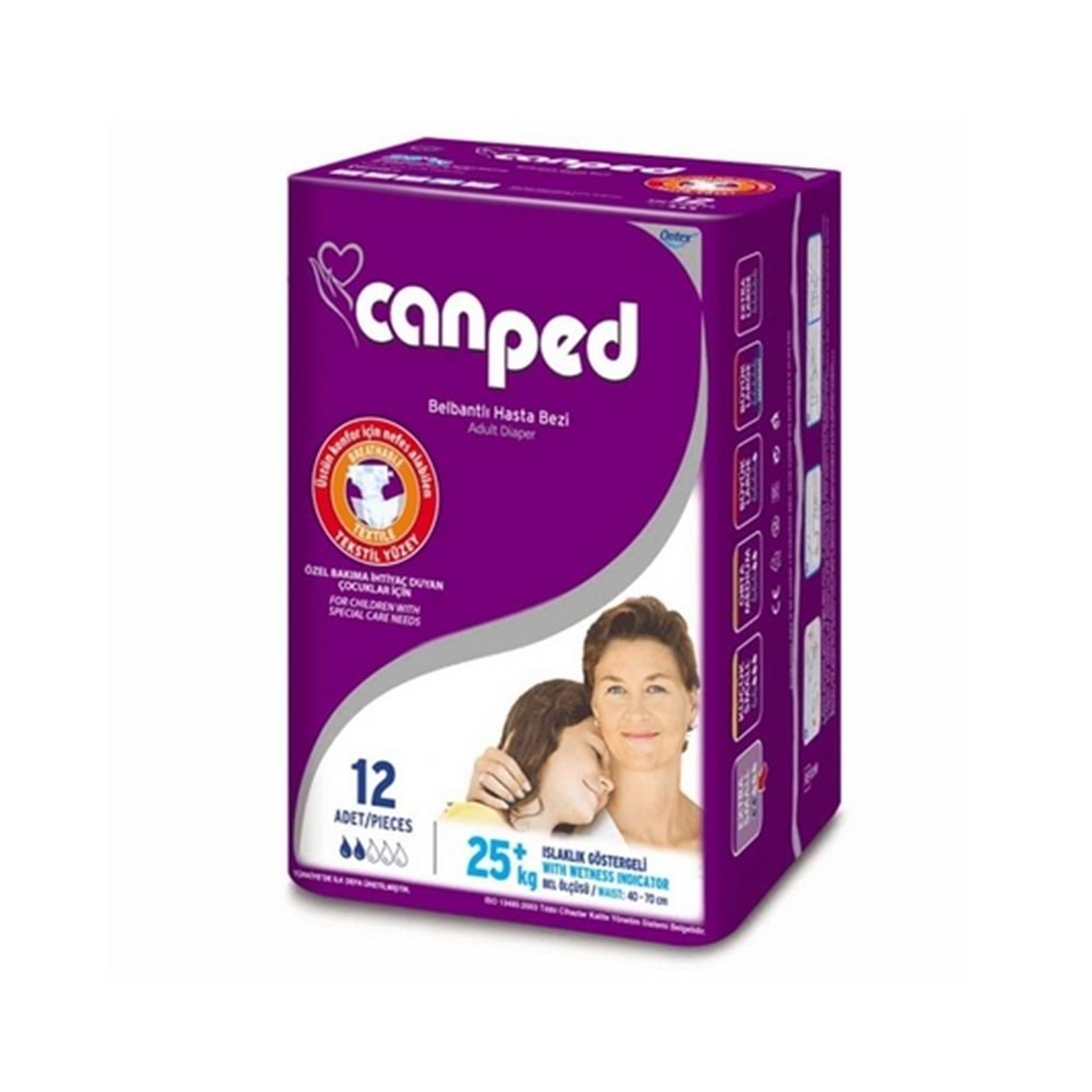 Canped Hasta Bezi Bel Bantlı Küçük Boy 12 Adet