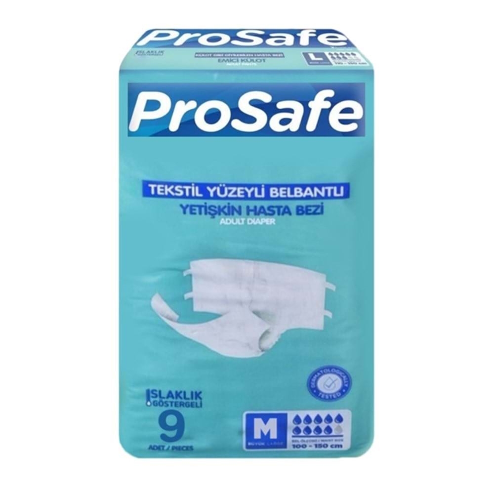 Prosafe Belbantlı Hasta Bezi M Beden 9 Lu